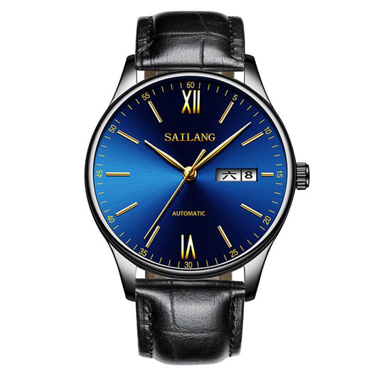 Mens Watches Faux Leather Analog Ultra Thin Quartz Watch Business Sport Chronograph Wrist Watches
