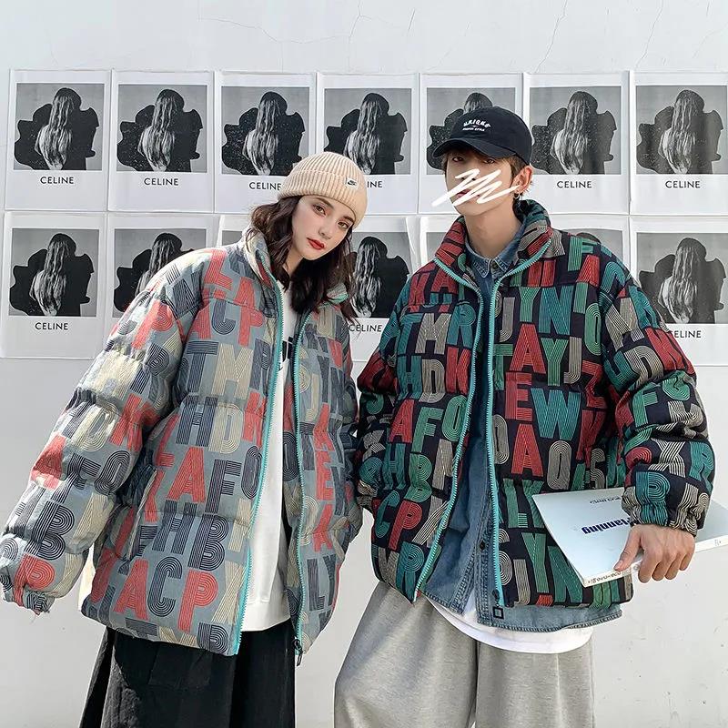 Winter Men's and Women's Cotton-padded Jackets, Warmth Cotton-padded Jackets Trendy Brand Jackets Warm Lovers Bread Clothes