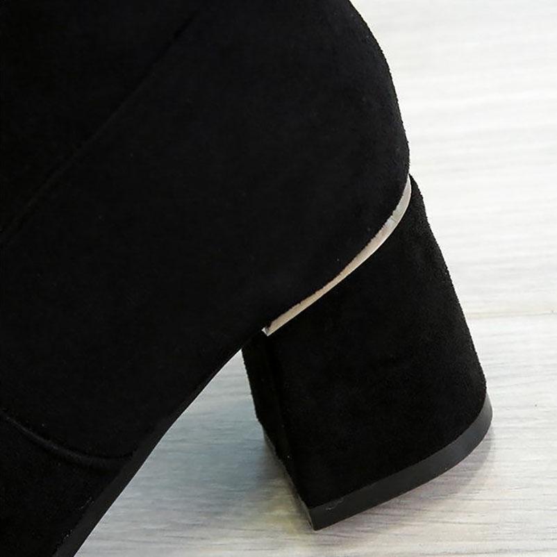 Women's Mid-heel High Boots Spring and Autumn Over The Knee Boots Thick Heel Women's Boots Winter Stretch Boots