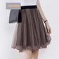 S-4XL Large Size Women's Summer Pleated Tulle Short Skirt High Waist Slim A-line Skirt All Match Elastic Waist Mesh Skirt Large Size