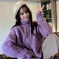 Women's Pullover Sweater Loose Bottoming Sweater Wear Outside Lazy Style All-match Knitted Top
