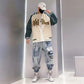 Jeans Men's Trendy Brand Retro Distressed Loose Straight-leg Pants Men's Spring Thin Style Personality Trend Nine-point Pants