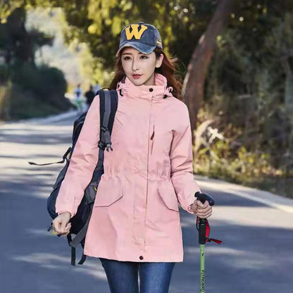 Jacket Two-piece Detachable Windproof and Waterproof Windbreaker Autumn and Winter Couple Coat Men and Women Cotton Windproof and Rainproof Jacket