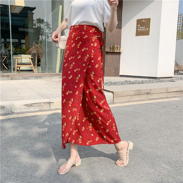 Women Boho Long Skirt Summer Beach Ladies Casual Skirts Floral Chiffon Tutu Skirt One-piece Skirt