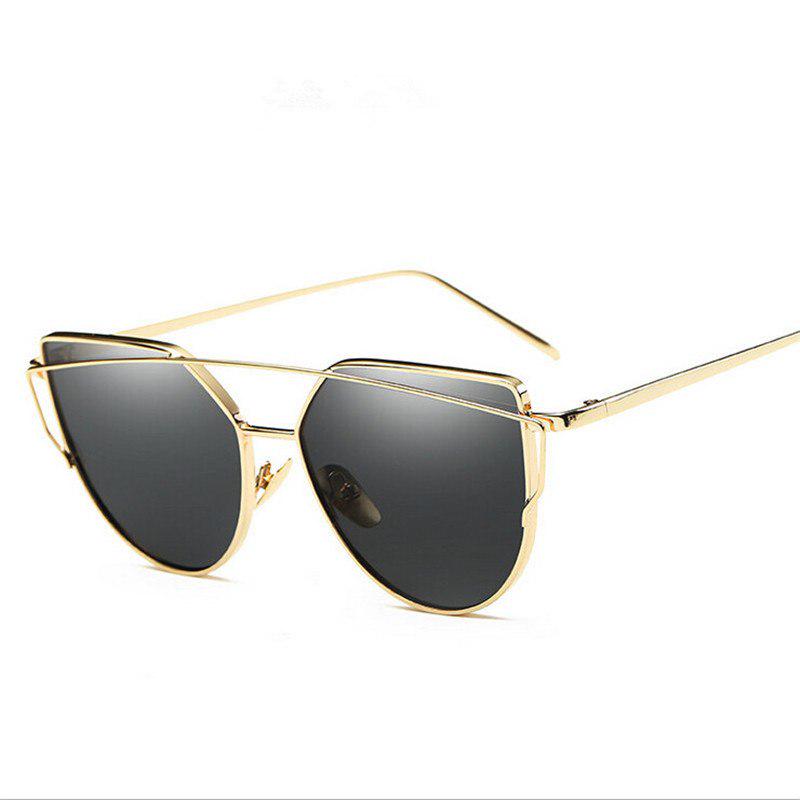 WTEMPO Double Beam Metal Cat Eye Sunglasses Women Oval Colorful Lady Sunglasses 2019 Oval Frame Vint
