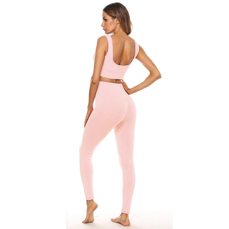 Women's Yoga Clothing Set Seamless Thread U-Shaped Beautiful Back Sports Bra Tight Hip Lift Yoga Pants Set Gym Training Set Sports Suit