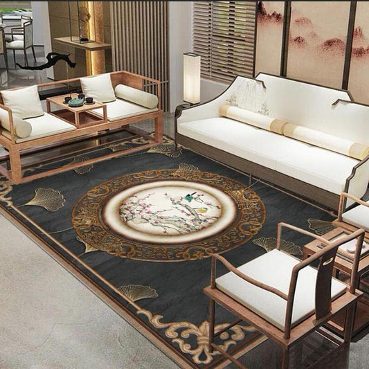 Carpet Chinese Style Flower Series Living Room Bedroom Hallway Rug Non-slip Home Decoration Mat