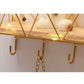 5 Shape Storage Rack Home Punch-free Storage Rack Metal Solid Wood Waterproof Display Stand with Light Strip
