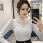 Sweater Women Autumn Winter Bottoming Shirt Women's Mesh Stitching Loose Long-sleeved Round Neck Korean Knit Sweater with Top