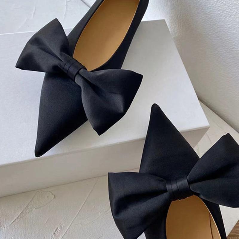 Bowknot Flat Shoes Women's Ballet Shoes Elegant Temperament Single Shoes Women