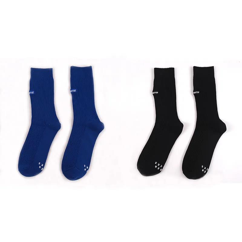 Solid Color Stockings Double Needle Embroidery Socks Design Sense Couples Socks