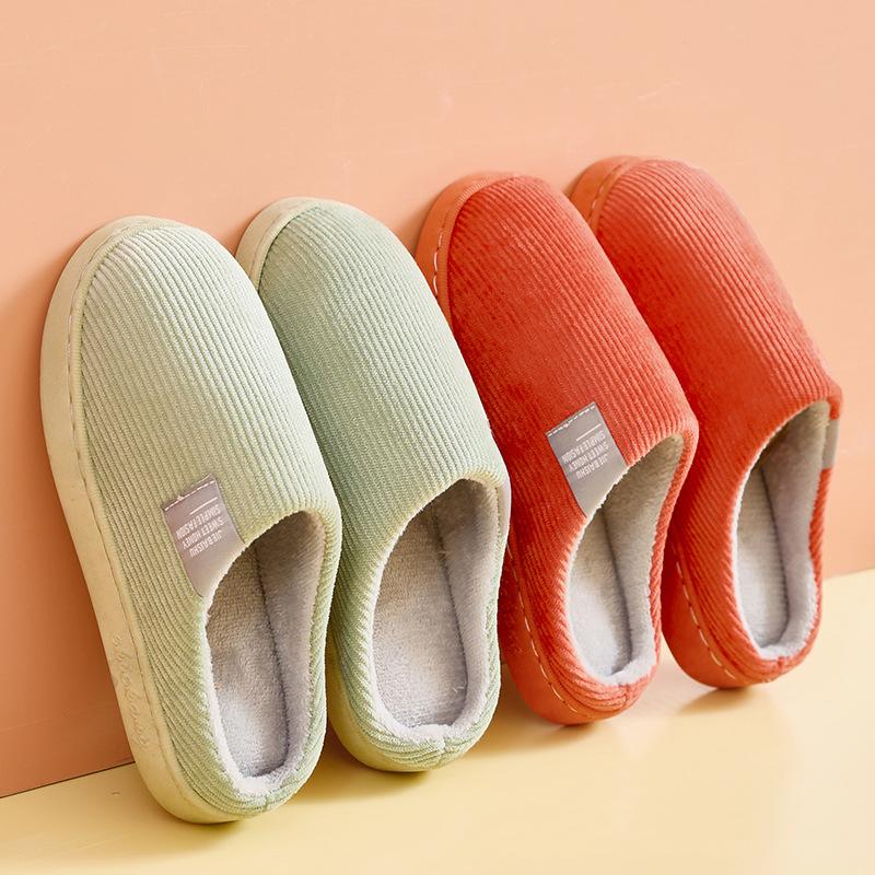 Winter Couples Home Bedroom Household Cotton Mopping Women's Warm Non-slip Plush Cotton Shoes