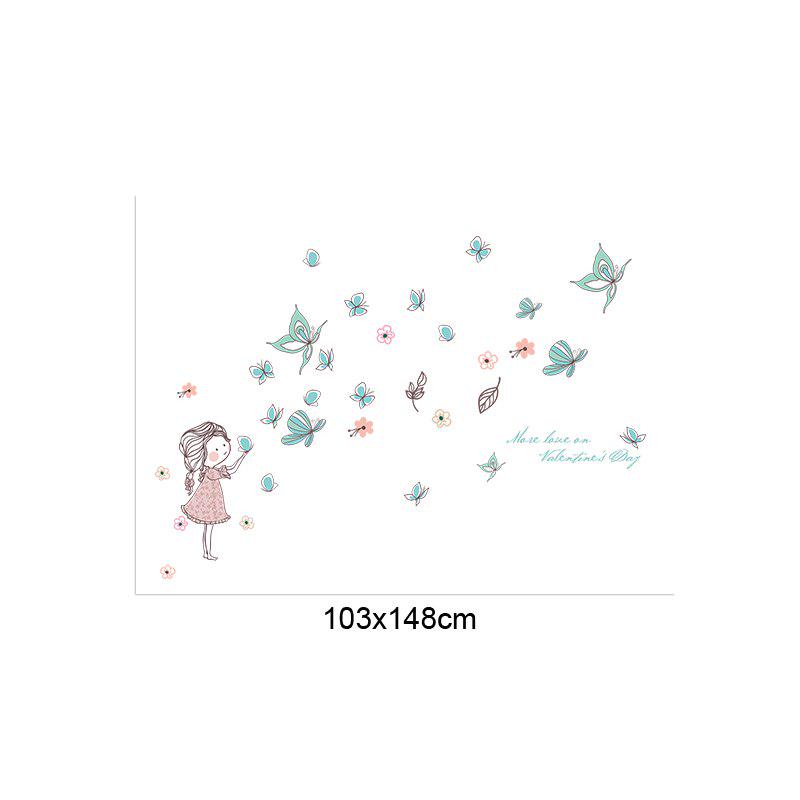 [Wall sticker] DIY cartoon butterfly wall stickers flowers beautiful girls wall decals kids rooms be