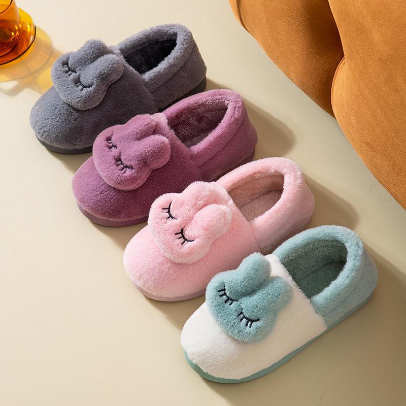New Fashion Autumn Winter Cotton Slippers Rabbit Ear Home Indoor Slippers Winter Warm Shoes Womens Cute Plus Plush Slippers