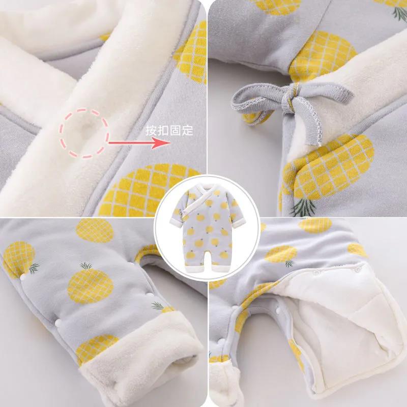 Newborn Clothes Winter Newborn Thickened Suit Baby One-piece Clothes Autumn Clothes Autumn and Winter Baby Clothes