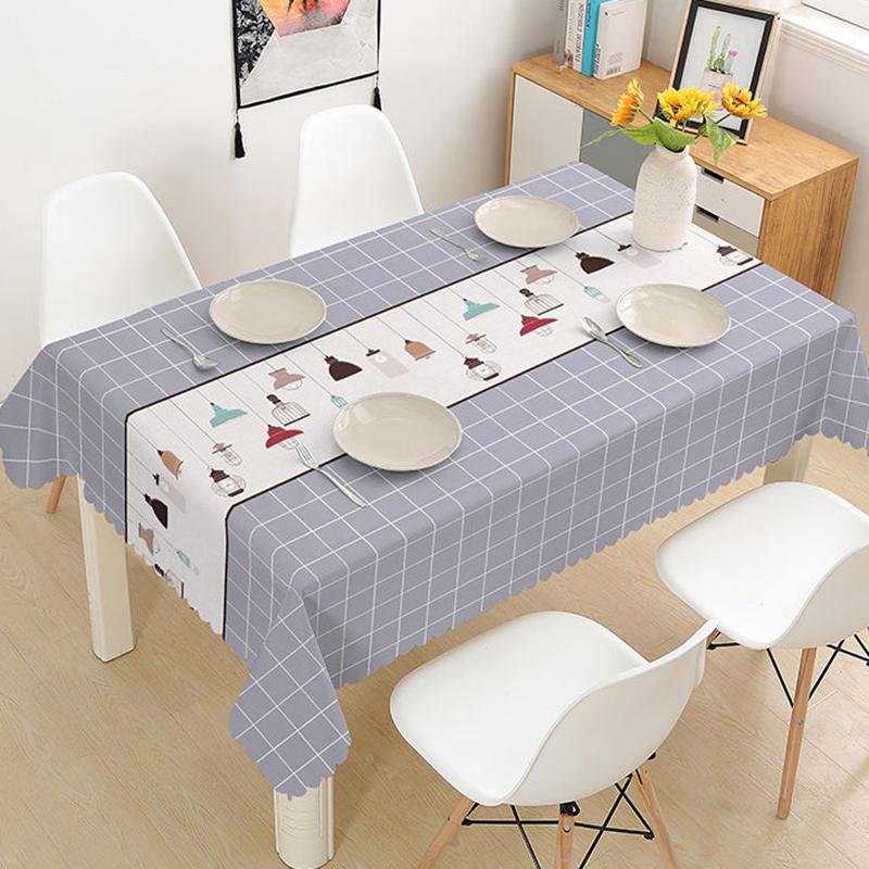 PVC Checkered Tablecloth Waterproof, Anti-scald, Oil-proof, Disposable Tablecloth Fabric Coffee Table Nordic Style Tablecloth