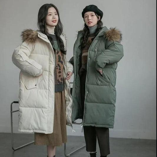 Large Size Cotton-padded Jacket Women's Mid-length Korean Down Padded Jacket Thick Loose Padded Jacket