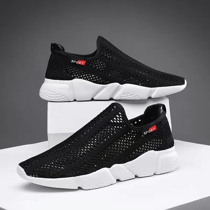Summer Breathable Men's Mesh Shoes Men's Soft Sole Sports and Leisure Hollow Shoes