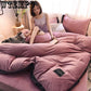 Cartoon Sanding Velvet Coral Fleece Boy Girl Four-piece Home Textile Christmas Gifts