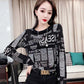 Girls' Top Clothing Fashion Printing Long-sleeved T-shirt All-match Round Neck Slim Bottoming Shirt