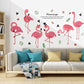 Hand-painted flamingo wall stickers PVC removable transparent decorative stickers