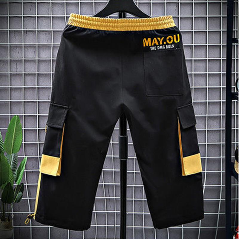 Summer Men's Cropped Pants Men's Loose All-match Breeches Handsome Workwear Casual Pants Thin Summer 7-point Shorts Men