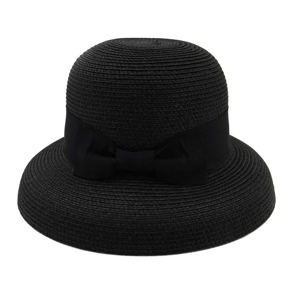 Sun Hat Women Bowknot Straw Sun Hat Floppy Wide Brim Summer Beach Uv Protective Hat