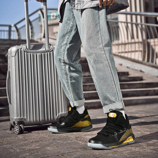 High-top basketball shoes men outdoor non-slip sports basketball shoes white black sneakers tennis