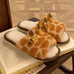 Autumn and Winter Cute Little Antler Cotton Slippers Warm Flat Shoes Indoor Non-slip Cotton Shoes Soft Shoes