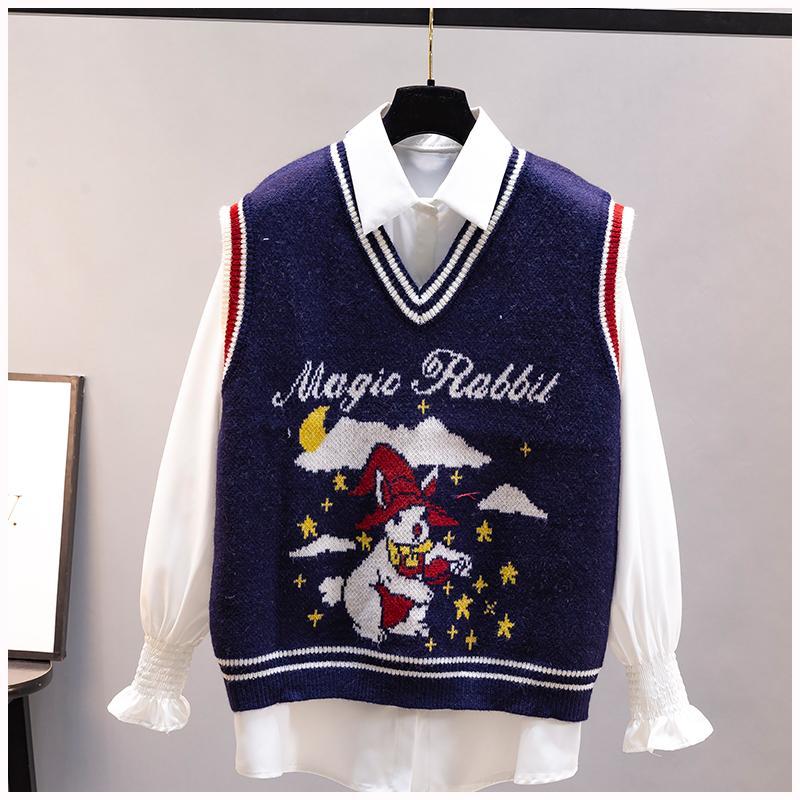 Knitted Vest Women's Spring and Autumn Style Western Style Trendy Outerwear Sweater
