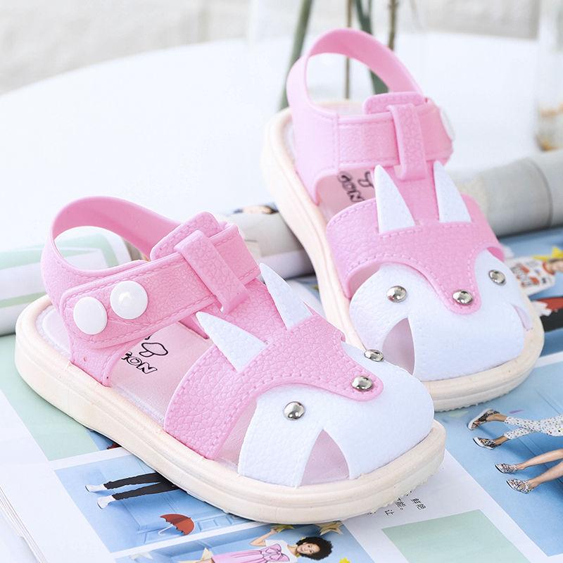 Children's Baby Baotou Sandals Summer Men and Women Buckle Princess Baby Non-slip Soft Bottom Plastic Sandals