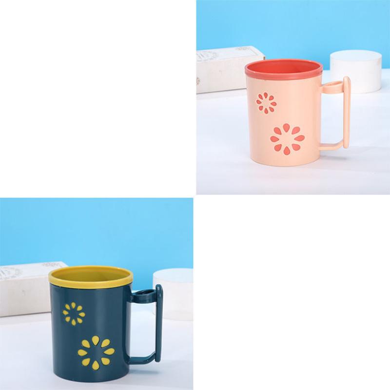 Creative Plastic Double-layer Toothbrush Cup Household Two-color Couple Mouthwash Cup Tooth Tank Water Cup with Handle Wash Cup