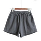Cotton and Linen Bow Shorts for Women Summer High Waist Loose Thin All-match Wide-leg Three-point Pants Outer Wear Casual Short Pants Sports Shorts