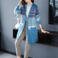 Spring and Autumn Knitted Cardigan Sweater Mid-length Loose Casual Sweater Fashion Jacquard Female Jacket