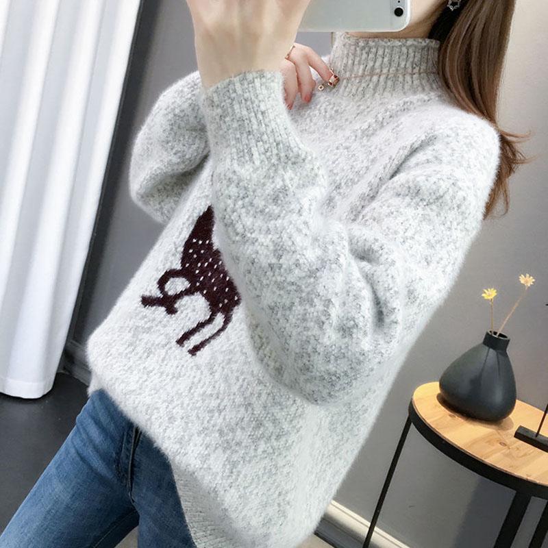 Winter Casual Simple Sweater Long-sleeved Pullover Knit Bottoming Shirt Young Women's Top
