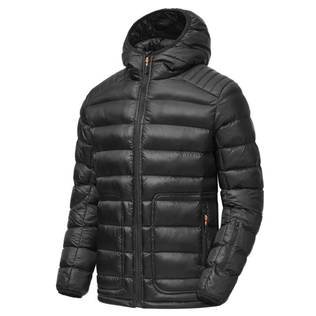 Men's Autumn and Winter Ultralight Classic Down Jacket Thick Warm Hooded Jacket Parka Casual Windproof Down Jacket