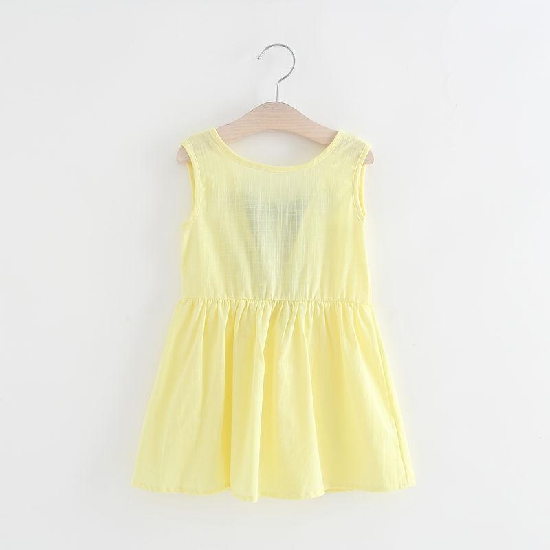 1-7 Years Baby Girls Sleeveless Flower Print Dresses Clothes Kids Summer Princess Dress Children Party Ball Pageant Dress Outfit