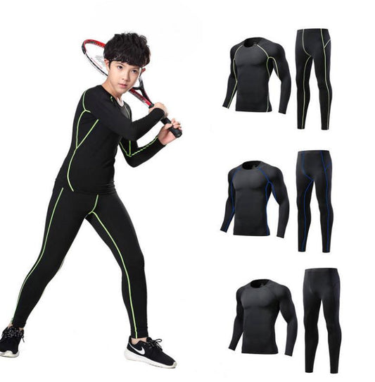 Boys Running Children Fitness Sets Gym Clothing Men Training Tights Jogging Sports Compression Wear