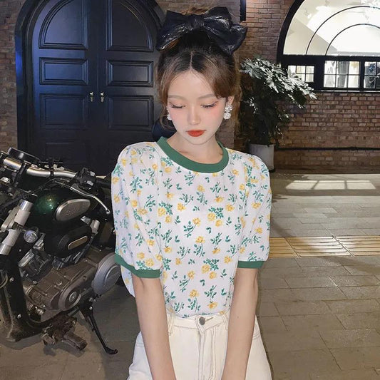 Women's Summer Versatile Printed Short Sleeve Loose Top T-Shirt