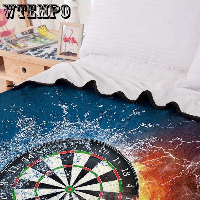 football Printing Flannel Lamb Cashmere Double Sided Blanket Thick Winter Warm