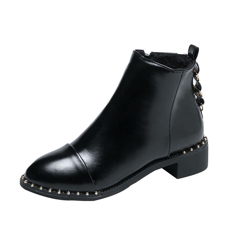 Women Boots Flock Ankle Boots Autumn Winter Women Boots Ladies Party Western Stretch Fabric Boots