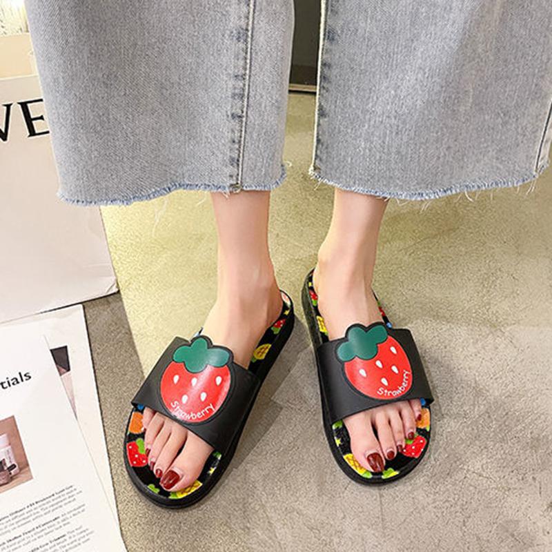 Slippers Women Summer Outing Non-slip Korean Cartoon Cute Home Slippers Soft Bottom Comfortable Shoes Women