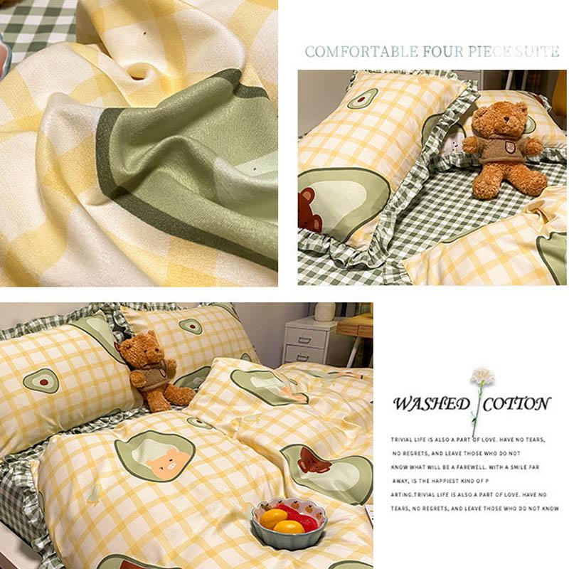 Bed Four-piece Wave Point Flower Bed Linen Is Set of 1.8 Meters 2 Meters Bed Home Bedding Four Seasons Universal