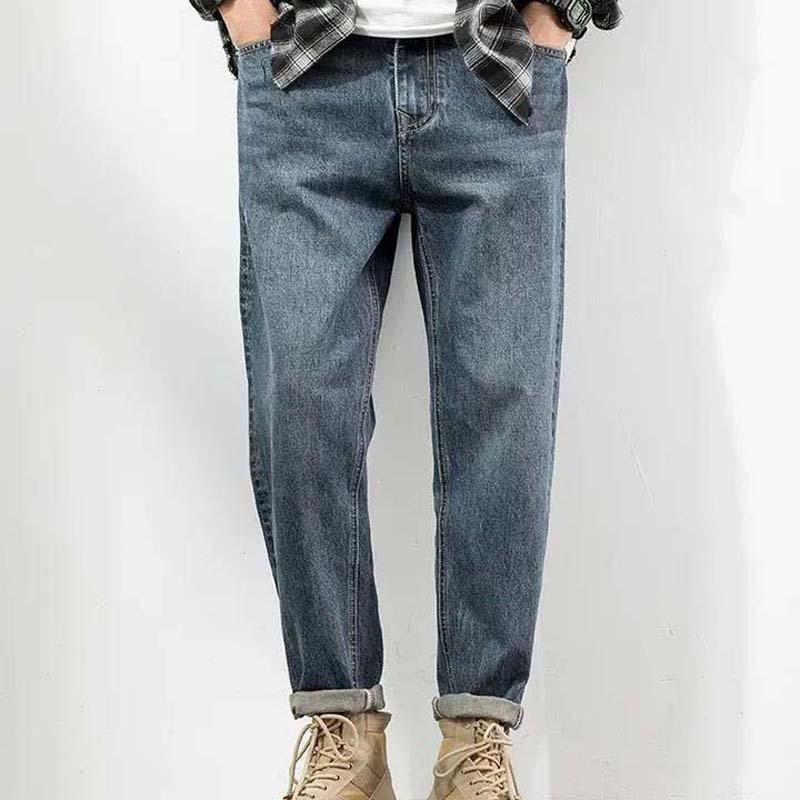 Jeans Spring and Autumn Trend Straight Loose Men's 2021 New Casual Trousers