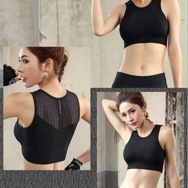 Women's Sports Bra No Underwire Shock Quick Dry Underwear Anti-gathering Stereotyped Beauty Back Hollow Vest with Removable Chest Pad Yoga Vest