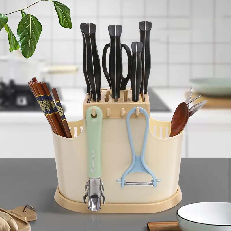 Multi-function Kitchen Storage Rack Fruit Knife Storage Rack Household Multi-function Drain Kitchen Supplies Storage Box