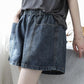 Women's Plus Size Denim Wide-leg Shorts Summer Loose and Thin Personality Big Pocket Fashion All-match Culottes
