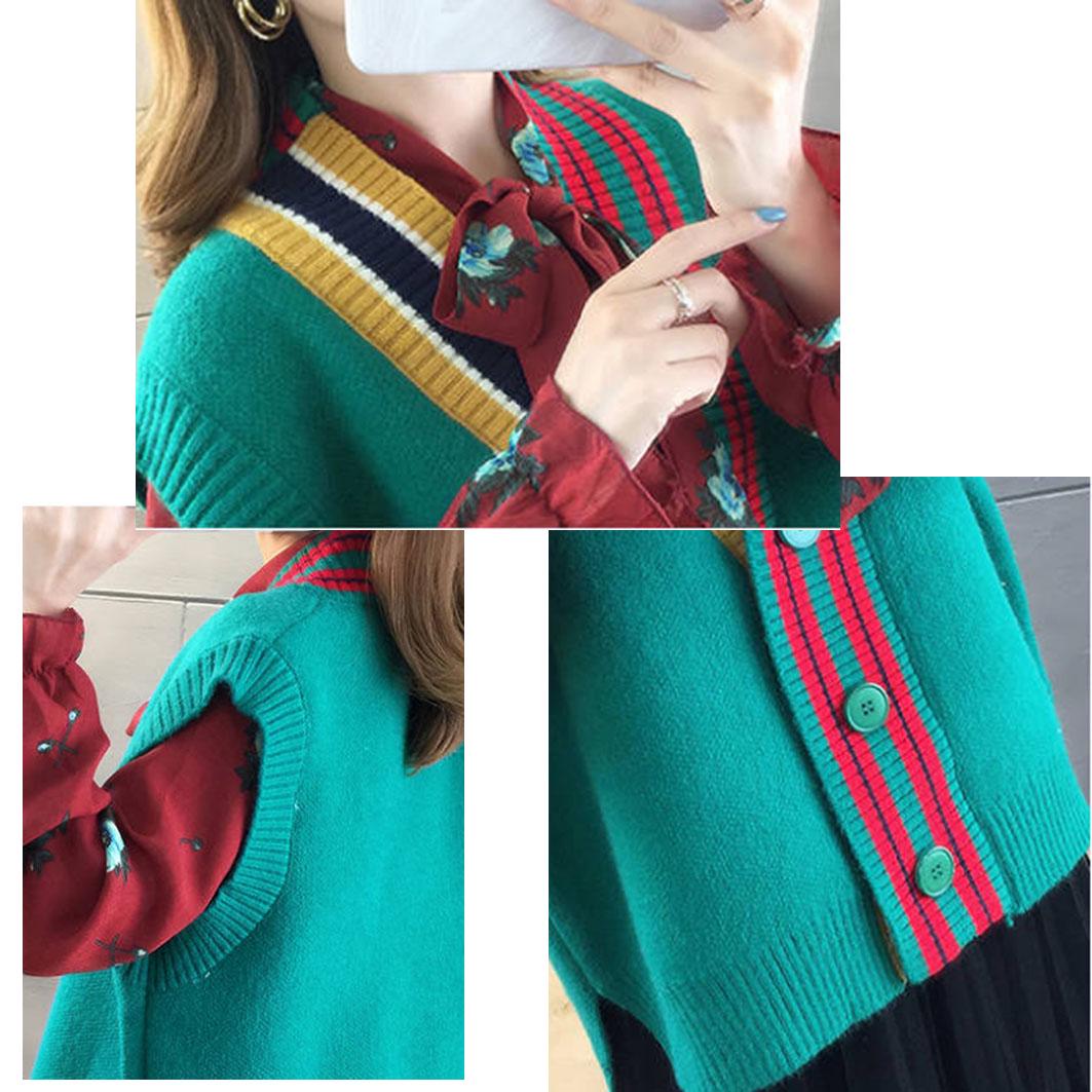 Knitted Sweater Women Vests Geometric V-Neck Sleeveless Cardigan Plus Size Loose Outerwear Vest