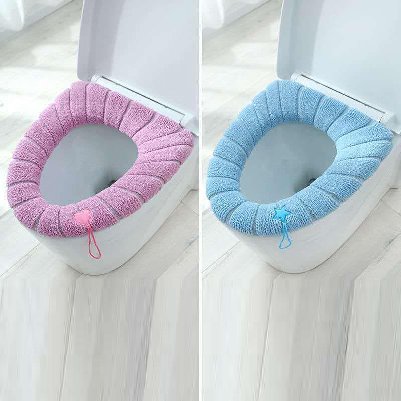 Two Pieces of Universal Toilet Seat Cushion Household Toilet Cover Cushion Thickened In Winter Toilet Cover Toilet Ring Cushion Washable