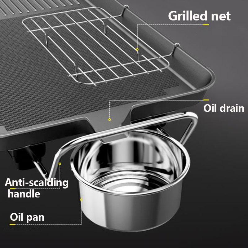 1700W Five-person Electric Grill Medical Stone Oven BBC Machine Bakeware Flat Bottom Frying Pan Kitchen Supplies
